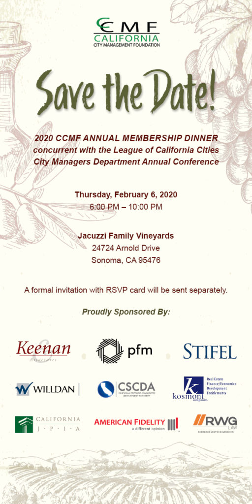 2020 CCMF Dinner Save the date
